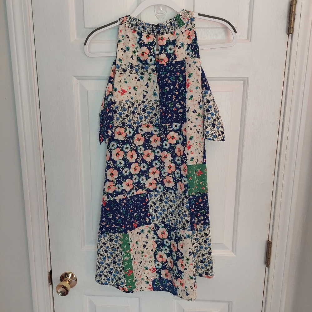 Zara Basic Cold Shoulder Patchwork Dress Size S - image 3